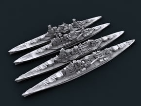 1/3000 WW2 Royal Navy Battlecruisers + Hood in Smooth Fine Detail Plastic