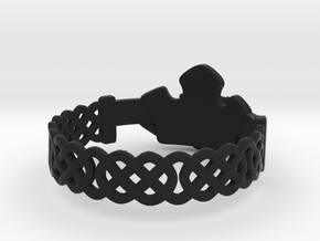 Claddagh Ring in Black Natural Versatile Plastic: 8.5 / 58