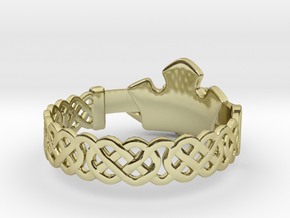 Claddagh Ring in 18k Gold Plated Brass: 7.25 / 54.625