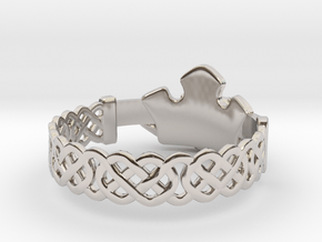 Claddagh Ring in Rhodium Plated Brass: 8.5 / 58