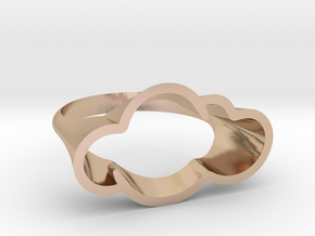 Cloud Ring, Every Cloud has a Silver Lining in 14k Rose Gold Plated Brass: 8 / 56.75