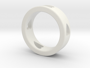 LOVE RING Size-13 in White Natural Versatile Plastic