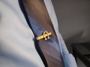 OHM (Omega) Tie clip in Polished Gold Steel