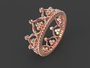 "Diadem" Crown Ring in 14k Rose Gold Plated Brass: 6 / 51.5