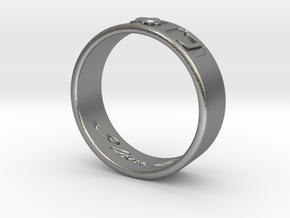 R + J Ring in Natural Silver: 6 / 51.5