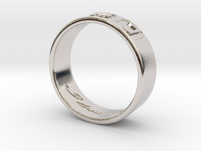 R + J Ring in Rhodium Plated Brass: 6 / 51.5