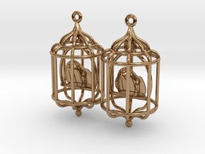 Bird in a Cage 02 in Polished Brass (Interlocking Parts)