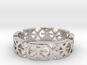 MMERE DANE (time changes) Ring Size 7 in Rhodium Plated Brass