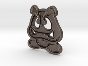 Paper Goomba in Polished Bronzed Silver Steel