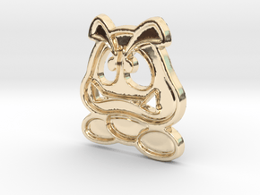Paper Goomba in 14k Gold Plated Brass