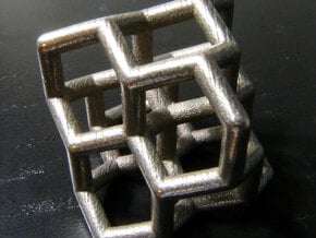 Diamond structure (small) in Polished Bronzed Silver Steel