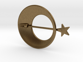 Eclipse With Shooting Star Brooch in Natural Bronze (Interlocking Parts)