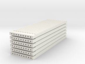 'N Scale' - (6) Precast Panel - Ribbed - 30'x10'x1 in White Natural Versatile Plastic