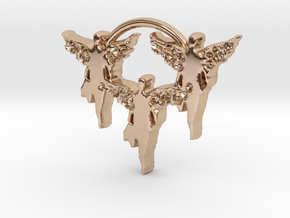 3 venture angels in 14k Rose Gold Plated Brass