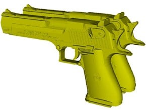 1/12 scale IMI Desert Eagle 50 Mk XIX pistols x 2 in Tan Fine Detail Plastic