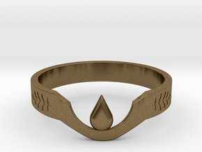Suspended Teardrop Ring (Laurel) in Natural Bronze