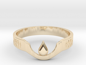 Suspended Teardrop Ring (Laurel) in 14k Gold Plated Brass