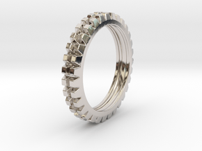 Stackable "Deux" Ring in Rhodium Plated Brass: 4.5 / 47.75