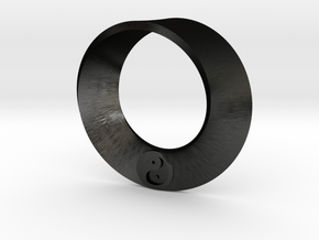 Yin Yang Mobius in Matte Black Steel: Medium