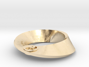 Yin Yang Mobius in 14k Gold Plated Brass: Small