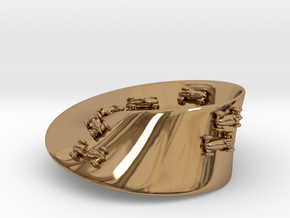 Moebius Racing Strip Pendant in Polished Brass