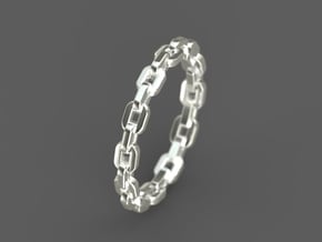 Stackable "Linkage" Band in 14k White Gold: 6 / 51.5