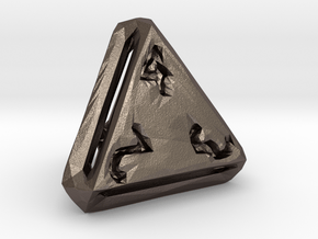 Rough Poly D4 in Polished Bronzed Silver Steel
