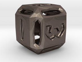 Rough Poly D6 in Polished Bronzed Silver Steel