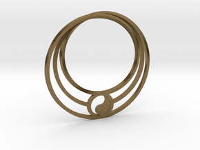 Yin Yang Mobius in Natural Bronze: Extra Small