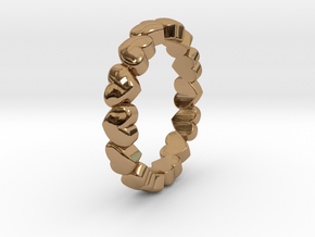 Stackable "Throbs" Ring in Polished Brass: 4.5 / 47.75