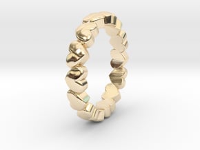 Stackable "Throbs" Ring in 14k Gold Plated Brass: 4.5 / 47.75