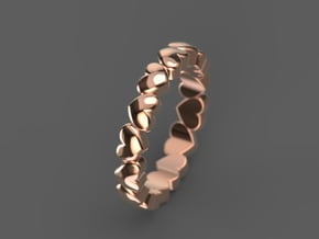 Stackable "Throbs" Ring in 14k Rose Gold: 6 / 51.5