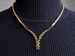 Replicating DNA Pendant in 14k Gold Plated Brass