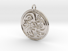 Celtic Trinity Knotwork Pendant in Rhodium Plated Brass