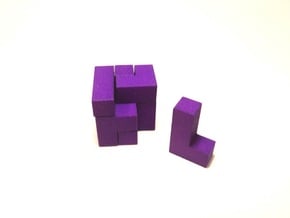 Small SOMA cube fits in the Box (a separate produc in Purple Processed Versatile Plastic