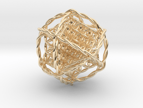 Twisted Ball Of Life 1.6" in 14K Yellow Gold