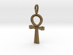 Ankh Cross Pendant in Polished Bronze