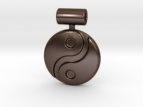 Yin Yang Pendant in Polished Bronze Steel