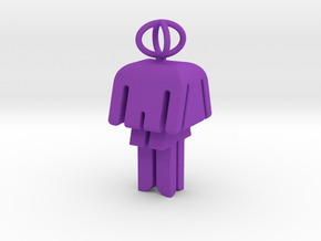 Female-Male Keychain H=2.8cm in Purple Processed Versatile Plastic