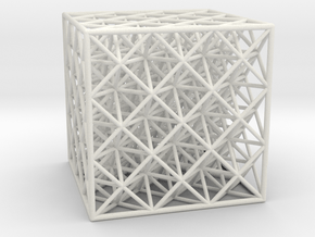 Octet Truss Cube (3x3x3)  in White Natural Versatile Plastic
