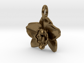 Cymbidium Boat Orchid Pendant in Natural Bronze