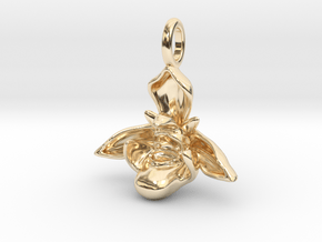 Bee Orchid Pendant - Nature Jewelry in 14K Yellow Gold