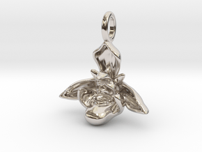 Bee Orchid Pendant - Nature Jewelry in Platinum