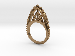 Edo Stackable Ring with Beads in Natural Brass: 8.5 / 58