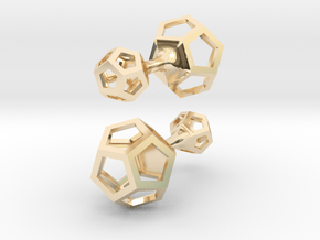 Dodecahedron cufflinks in 14k Gold Plated Brass