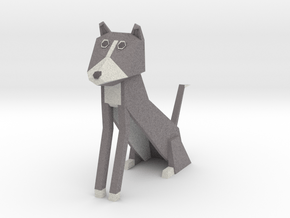 Folded Sculpture Dogs, Border Collie in Full Color Sandstone