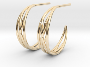 Woven Creole Earrings in 14k Gold Plated Brass