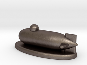 Mini Monolpoly Submarine With Stand in Polished Bronzed Silver Steel