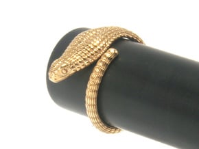 Cobra Ring US4 / Fountain Pen Roll-stopper 15 mm in Polished Bronze