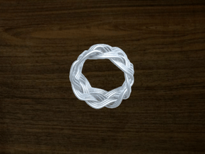 Turk's Head Knot Ring 4 Part X 8 Bight - Size 4.5 in White Natural Versatile Plastic